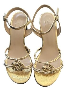 Minuit Sur Terre Gold Porto Heeled Sandals EU 39